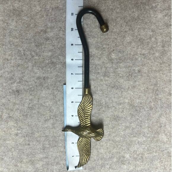 Vintage Flying Duck Brass Hook Cane Topper Handle Hunting Decor - Picture 3 of 4